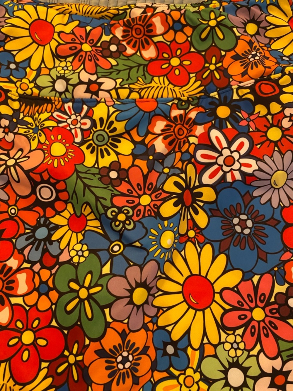 Retro 60s 70s Vibe Floral Multi-Color Golf Pickleball Skort - Picture 2 of 4